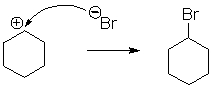 <strong>For the following reaction step, indicate which pattern of arrow pushing it represents. </strong> A) proton transfer B) loss of leaving group C) nucleophilic attack D) rearrangement