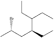 <strong>What is the IUPAC name for the following compound? </strong> A) 2-Bromo-4-pentylhexane B) (2S,4S)-2-Bromo-4,5-diethylheptane C) 3,4-Diethyl-6-bromoheptane D) 2-Bromo-4-methylhexane E) (2R,4R)-2-Bromo-4,5-diethylheptane