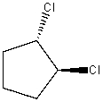<strong>What is the IUPAC name for the following compound? </strong> A) 1,2-bromocyclopentane B) (1R, 2S)-1,2-dibromocyclopentane C) (1S, 2S)-1,2-dibromocyclopentane D) (1S, 2R)-1,2-dibromocyclopentane E) (1R, 2R)-1,2-dibromocyclopentane