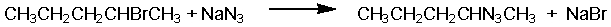 <strong>Which of the following is the rate equation for the following reaction?  </strong> A) Rate = k[CH<sub>3</sub>CH<sub>2</sub>CH<sub>2</sub>CHBrCH<sub>3</sub>] B) Rate = k[NaN<sub>3</sub>] C) Rate = k[CH<sub>3</sub>CH<sub>2</sub>CH<sub>2</sub>CHBrCH<sub>3</sub>] [NaBr] D) Rate = k[CH<sub>3</sub>CH<sub>2</sub>CH<sub>2</sub>CHBrCH<sub>3</sub>]<sup> </sup>[NaN<sub>3</sub>] E) Rate = k[CH<sub>3</sub>CH<sub>2</sub>CH<sub>2</sub>CHBrCH<sub>3</sub>]<sup>2 </sup>[NaN<sub>3</sub>] <div style=padding-top: 35px> 