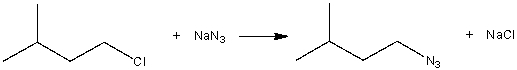 <strong>Consider the following S<sub>N</sub>2 reaction, Assuming no other changes, what is the effect on the rate, if the concentration of both 1-chloro-3-methylbutane and NaN<sub>3 </sub>is doubled?</strong> A) No effect B) It would double the rate C) It would triple the rate D) It would increase four times E) It would reduce by half