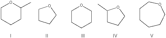 <strong>Predict the product for the following S<sub>N</sub>2 reaction. </strong> A) I B) II C) III D) IV E) V