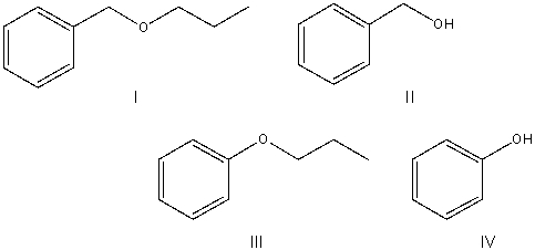 <strong>Predict the product for the following S<sub>N</sub>2 reaction. </strong> A) I B) II C) III D) IV E) None of these