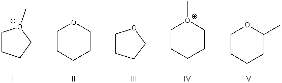 <strong>Predict the product for the following S<sub>N</sub>2 reaction. </strong> A) I B) II C) III D) IV E) V