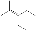 <strong>Which of the following is the IUPAC name for the following compound? </strong> A) 2-ethyl-1,1,3-trimethylbutene B) 3-ethyl-2,4-dimethyl-2-pentene C) 2,4-dimethylhexene D) 4-ethyl-1,3-dimethyl-3-pentene