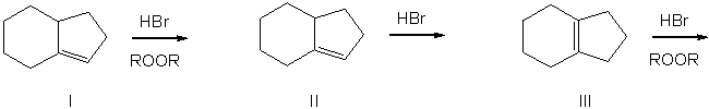 <strong>Which of the given reaction schemes would produce the molecule shown below?    </strong> A) I B) II C) III D) Both I and II E) Both II and III <div style=padding-top: 35px> 