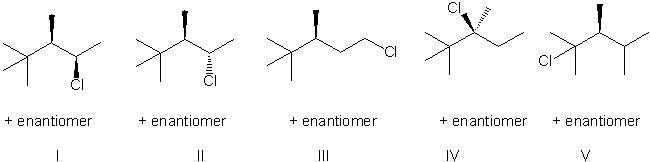 <strong>What is the major product of the reaction below?    </strong> A) I B) II C) III D) IV E) V <div style=padding-top: 35px> 
