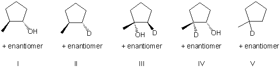<strong>What is the expected major product for the following reaction sequence?    </strong> A) I B) II C) III D) IV E) V <div style=padding-top: 35px> 