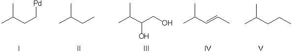 <strong>Provide the organic product(s) for the reaction shown below.    </strong> A) I B) II C) III D) IV E) V <div style=padding-top: 35px> 