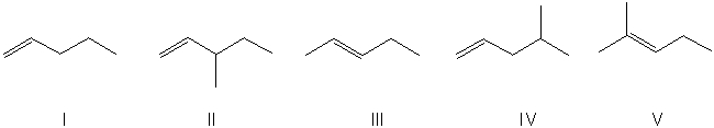 Which alkene would yield 3-methylpentane upon subjection to catalytic hydrogenation?  