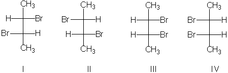 Which of the statements is most correct regarding the products expected from the halogenation reaction shown below?