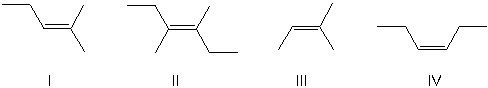 Which of the following alkenes will yield a meso dihalide when reacted with Br<sub>2</sub>/CCl<sub>4</sub> at room temperature?  