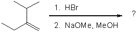 For the reaction sequence shown, what is the expected major product?