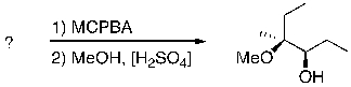 For the following equation a) identify the starting material with correct stereochemistry and b) provide a complete reaction mechanism, including stereochemistry, to account for the product shown.
