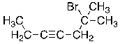 <strong>What is the IUPAC name for the molecule shown below? </strong> A) 6-bromo-3-octyne B) 6-bromo-6-methyl-3-heptyne C) 2-bromo-2-methyl-4-heptyne D) 6-bromo-6,6-dimethyl-3-hexyne E) 2-bromo-4-octyne