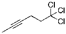 <strong>What is the IUPAC name for the molecule shown below? </strong> A) 1,1,1-trichloro-4-hexyne B) 4,4,4-trichloro-1-butyne C) 1,1,1-trichloro-2-butyne D) 5,5,5-trichloro-2-pentyne E) 6,6,6-trichloro-2-hexyne