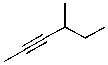 <strong>What is the IUPAC name for the molecule shown below? </strong> A) 4-ethyl-2-pentyne B) 2-ethyl-3-pentyne C) 3-methyl-4-hexyne D) 4-methyl-2-hexyne E) sec-Butylpropyne