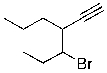 <strong>What is the IUPAC name for the molecule shown below? </strong> A) 3-bromo-4-acetylenylheptane B) 3-(1-bromopropyl)-1-hexyne C) 3-bromo-4-propyl-5-hexyne D) 4-bromo-3-propyl-1-hexyne E) 4-ethynyl-5-bromo-heptane
