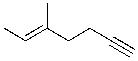<strong>What is the IUPAC name for the molecule shown below? </strong> A) (E)-5-methyl-5-hepten-1-yne B) (Z)-5-methyl-5-hepten-1-yne C) (E)-3-methyl-2-hepten-6-yne D) (Z)-3-methyl-2-hepten-6-yne E) (E)-2-butynyl-2-butene