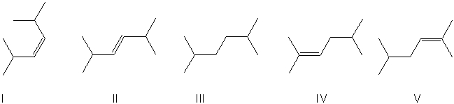 <strong>For the reaction shown, select the expected major organic product. </strong> A) I B) II C) III D) IV E) V