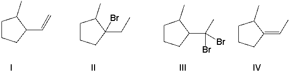 <strong>Perform a retrosynthetic analysis by working backwards two steps in the synthesis below. Identify possible combinations of A and B that can lead to the compound shown (C). </strong> A) B = I and A = VI B) B = V and A = II C) B = IV and A = VII D) B = I and A = III E) B = VIII and A = V
