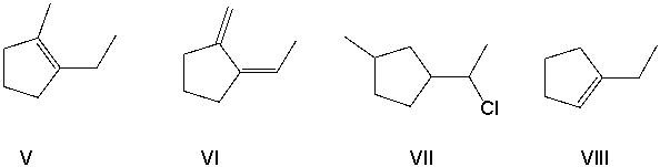 <strong>Perform a retrosynthetic analysis by working backwards two steps in the synthesis below. Identify possible combinations of A and B that can lead to the compound shown (C). </strong> A) B = I and A = VI B) B = V and A = II C) B = IV and A = VII D) B = I and A = III E) B = VIII and A = V
