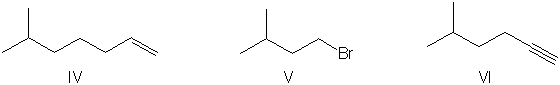 <strong>Perform a retrosynthetic analysis by working backwards two steps in the synthesis below. Identify possible combinations of A and B that can lead to the alkene (C). </strong> A) B = I and A = IV B) B = II and A = VI C) B = III and A = I D) B = I and A = VI E) B = III and A = II