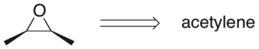 Devise a synthetic route for the following equation.