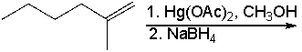 <strong>Predict the product for the following reaction. </strong> A) 2-methyl-1-hexanol B) 2-methoxy-2-methylhexane C) 1-methoxy-2-methylhexane D) 2-methoxy-3-methylhexane E) 2-methyl-2-hexanol