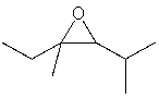 <strong>What is the IUPAC name for the following compound? </strong> A) 2-ethyl-3-isopropyl-2-methyloxirane B) 1-ethyl-2-isopropyl-1-methyloxirane C) 2,4-dimethyloxyhexane D) 1-ethyl-2,4-dimethyloxyhexane E) 3-ethyl-2-isopropyl-3-methyloxirane