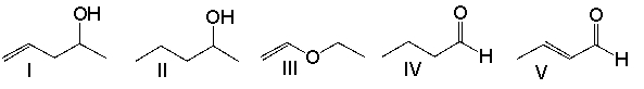 <strong>Which one of the following compounds is consistent with the following IR spectrum?   SDBS: National Institute of Advanced Industrial Science and Technology  </strong> A) I B) II C) III D) IV E) V <div style=padding-top: 35px> 