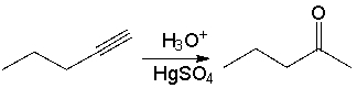 <strong>For the following reaction, which of the following change(s) in the IR spectrum is consistent with conversion of the reactant to the product?  </strong> A) absorption at 2150 cm<sup>-1</sup> should disappear B) absorption at 3300 cm<sup>-1</sup> and 2150 cm<sup>-1</sup> should disappear C) absorption at 2250 cm<sup>-1</sup> should disappear, a new absorption at 3300 cm<sup>-1</sup> should appear D) absorption at 1650 cm<sup>-1</sup> should disappear, a new absorption at 3300 cm<sup>-1</sup> should appear E) absorption at 3300 cm<sup>-1</sup> and 2150 cm<sup>-1</sup> should disappear, a new absorption at 1720 cm<sup>-1 </sup>should appear <div style=padding-top: 35px> 