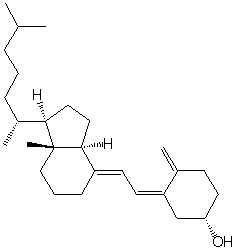 Vitamin D<sub>3</sub> has the following structure. Classify the \pi bonds in vitamin D<sub>3</sub> as conjugated, cumulated or isolated.