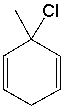 <strong>What is the IUPAC name for the following compound? </strong> A) 1-chloro-1-methyl-2,5-cyclohexadiene B) 3-chloro-3-methyl-1,4-cyclohexadiene C) 6-chloro-6-methyl-1,4-cyclohexadiene D) 2-chloro-2-methyl-1,3-cyclohexadiene E) None of these