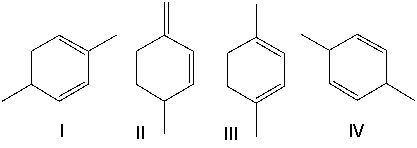 <strong>Which one of the following dienes is most stable? </strong> A) I B) II C) III D) IV