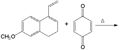 The following Diels-Alder reaction product is an intermediate in the synthesis of estrone. Provide the structure of the product.