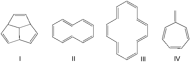 <strong>Which one of the following compounds is aromatic? </strong> A) I B) II C) III D) IV