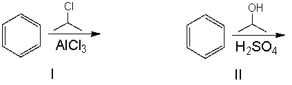 Which of the following reactions would produce isopropylbenzene as the major product?    
