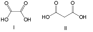 <strong>What is the correct structure for succinic acid. </strong> A) I B) II C) III D) IV E) none of these