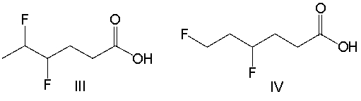 <strong>Which one of the following compounds is the strongest acid? </strong> A) I B) II C) III D) IV E) V
