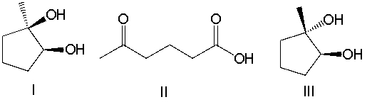 <strong>Predict the product for the following reaction. </strong> A) I B) II C) III D) IV E) V