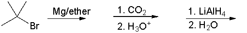 <strong>Predict the product for the following reaction sequence. </strong> A) 2,2-dimethylpropanoic acid B) 3,3-dimethyl-2-butanone C) 2,2-dimethyl-1-propanol D) 2,2-dimethylbutanoic acid E) 2,2-dimethylethanoic acid