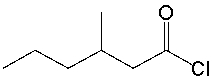 <strong>What is the IUPAC name for the following compound? </strong> A) ( \gamma -methylvaleryl chloride) B) 2-methylpentanoyl chloride C) 3-methylhexanoyl chloride D) 3-methylpentanoyl chloride E) 2-methylhexanoyl chloride
