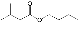 <strong>What is the IUPAC name for the following compound? </strong> A) 2-methylbutyl 3-methylbutanoate B) 3-methylbutyl 3-methylbutanoate C) 2-methylbutyl isovalerate D) 2-methylbutyl 2-methylbutanoate E) isopentyl isovalerate