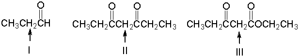 <strong>Which of the following indicated \alpha -hydrogens is most acidic? </strong> A) I B) II C) III D) IV E) V