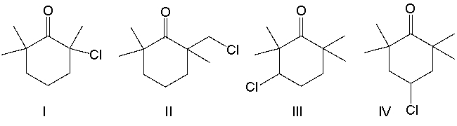 <strong>Predict the major product for the following reaction. </strong> A) I B) II C) III D) IV E) none of these