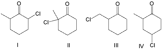 <strong>Predict the major product for the following reaction. </strong> A) I B) II C) III D) IV E) none of these