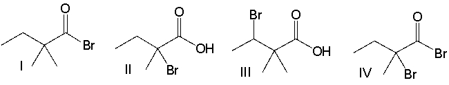 <strong>Predict the major product for the following reaction. </strong> A) I B) II C) III D) IV E) none of these