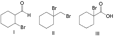 <strong>Predict the major product for the following reaction. </strong> A) I B) II C) III D) IV E) V