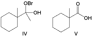 <strong>Predict the major product for the following reaction. </strong> A) I B) II C) III D) IV E) V
